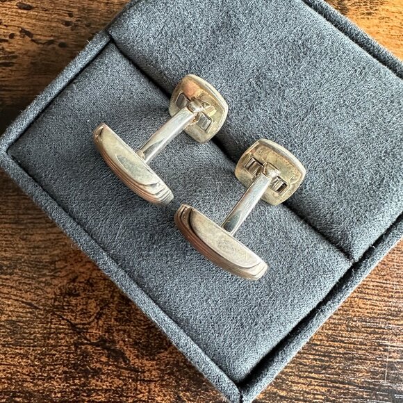 David Yurman Royal Cord Cufflinks w/ Black Diamonds - Picture 7 of 15